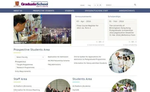 Web Design: CUHK Graduate School | Postgraduate Admissions